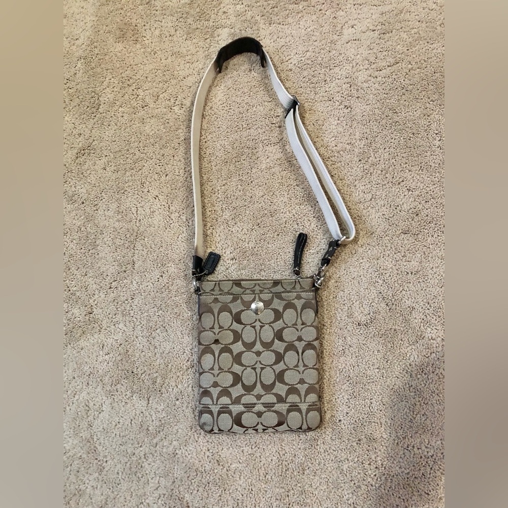 Coach Brown and Cream Crossbody Bag